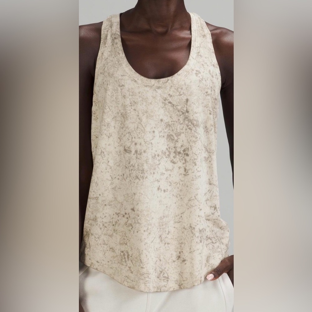 LULULEMON LOVE TANK TOP-CIRRUS WASH WHITE OPAL RAW LINEN ROVER PRINT